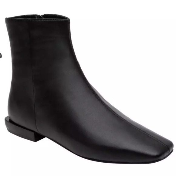 NEW Paolo Linea Boot Ankle Black Modern Square Toe and Heel 4 M - Picture 1 of 6